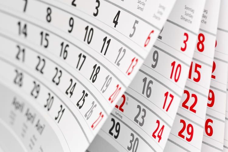 Kalender als Beispiel für den gewünschten Aufbauzeitpunkt